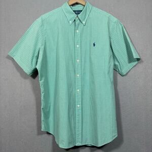 Ralph Lauren Classic Fit Shirt XL Green Short Sleeve Polo Logo Preppy Heritage